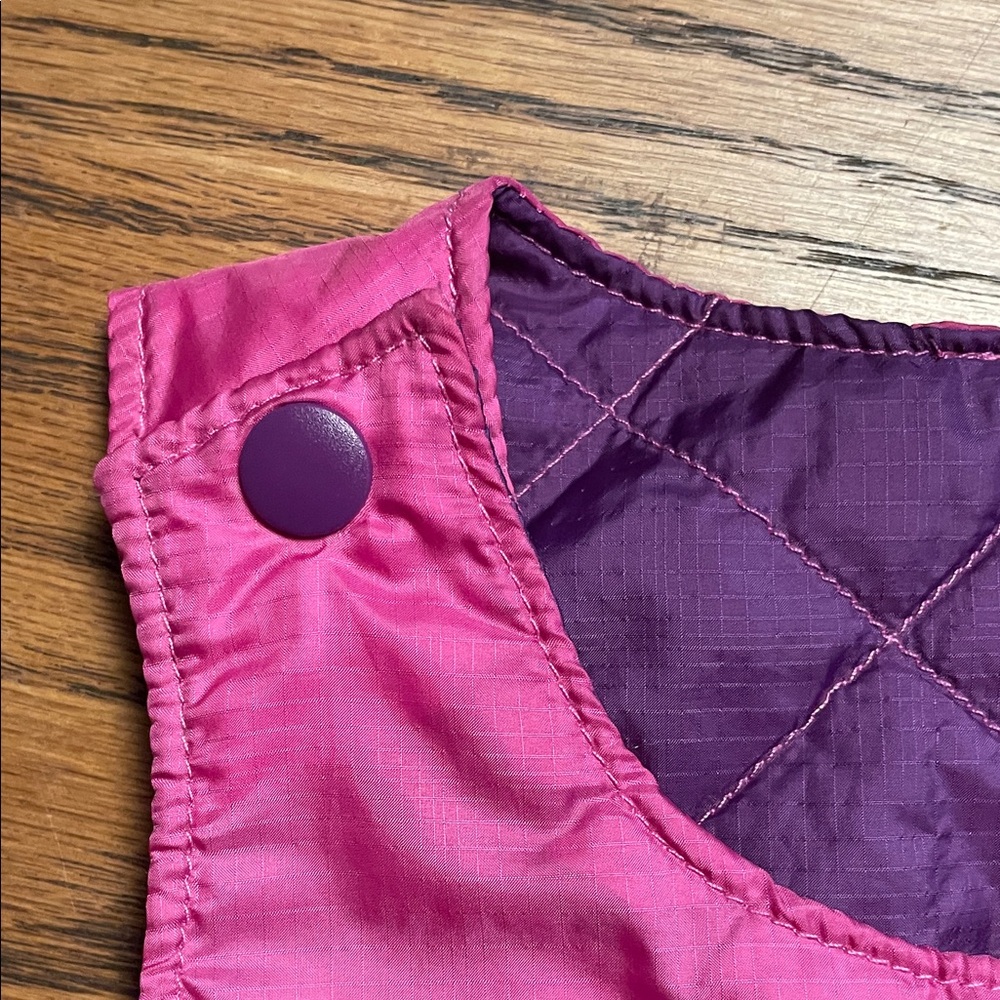 REI Purple quilted Dress, snap closure over the shoulders, size 2T, pink lining - Picture 7 of 9
